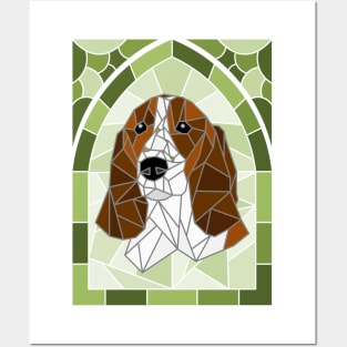 Stained Glass Basset Hound Posters and Art